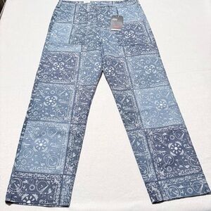 Levi's Premium Utility Bandana Printed Chore Pants Stretch Straight 36X32 NWT